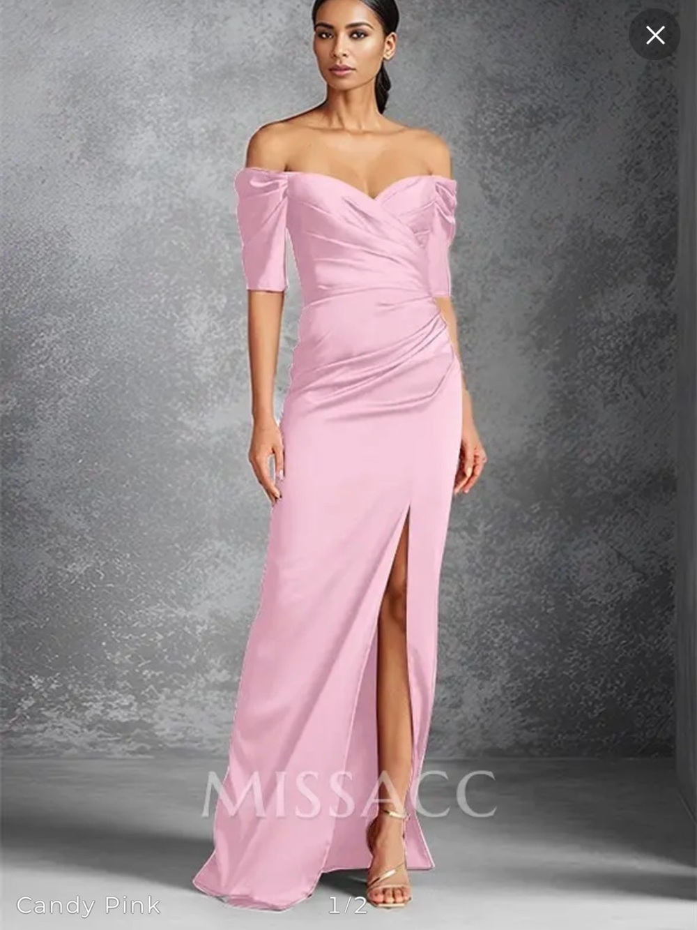 MissACC Candy Pink One-Shoulder Evening Gown